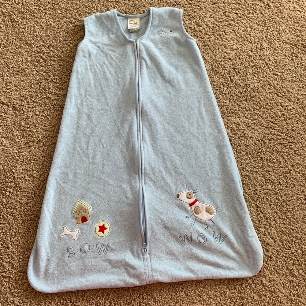 Adorable fleece puppy sleep sack size L/12-18 mos